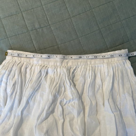 J. Crew White Pleated Linen Mini Skirt Size 8 - Picture 11 of 12